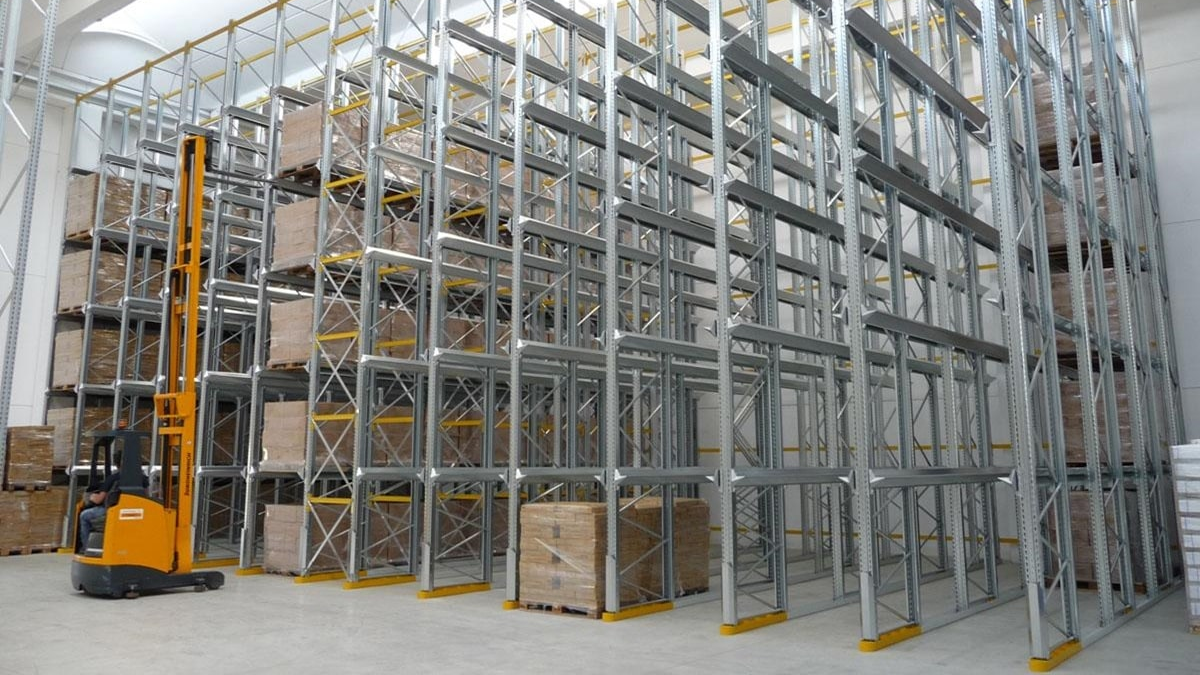 High-density drive-in and push-back warehouse racking systems