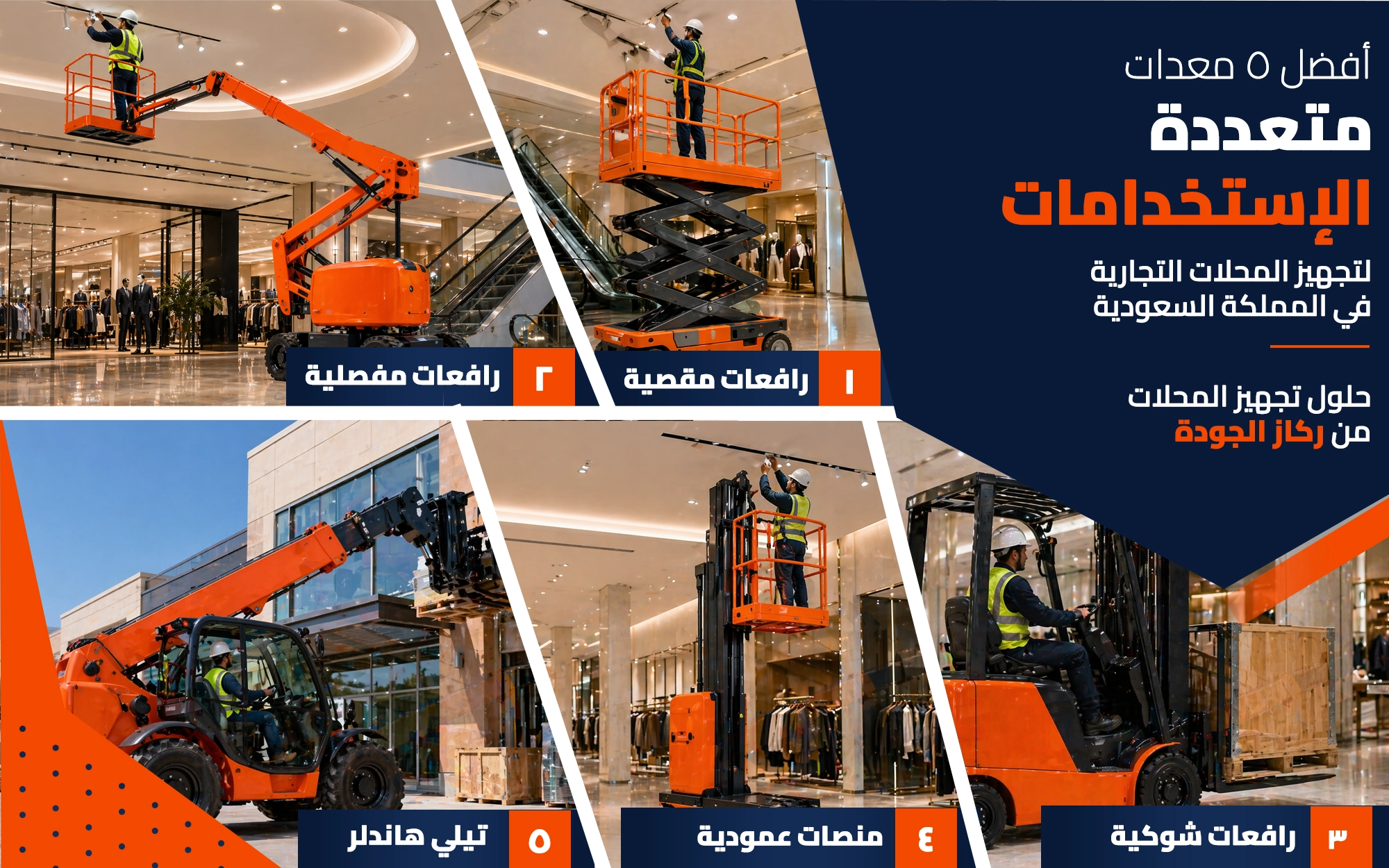 أفضل 5 معدات متعددة الاستخدامات لمشاريع تجهيز المحلات التجارية في السعودية